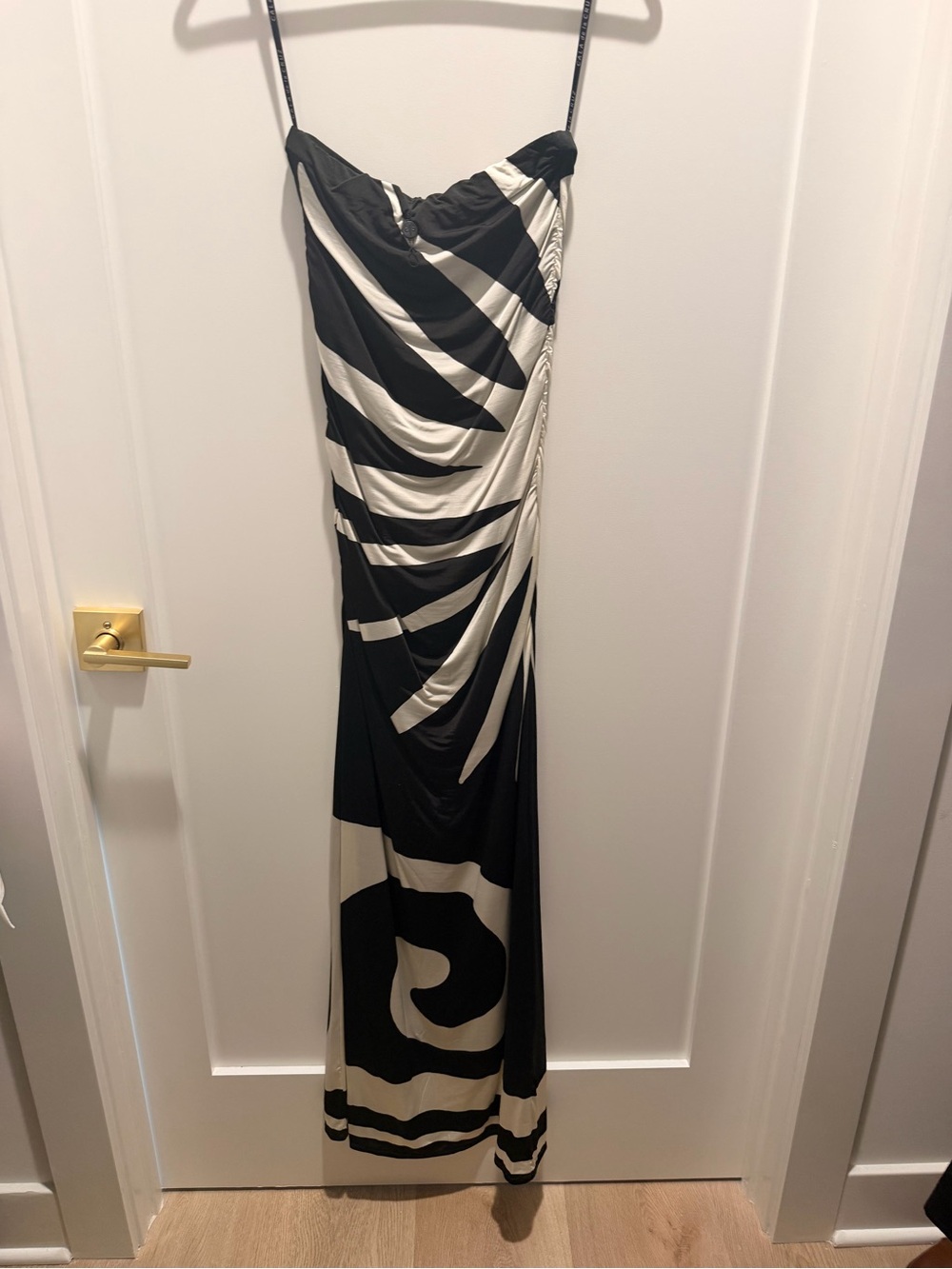 Cala de la Cruz Printed Draped Maxi Dress